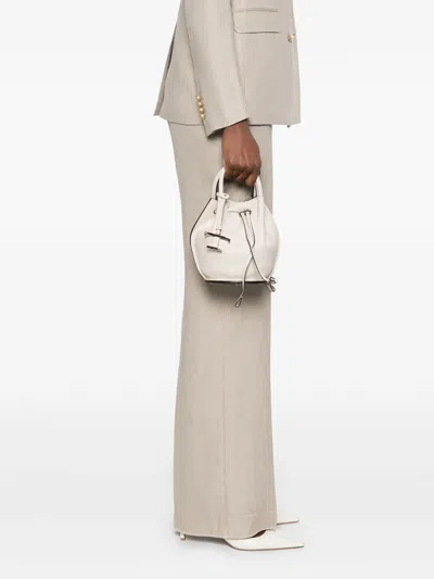 Tod's Mini Leather Bucket Bag In White