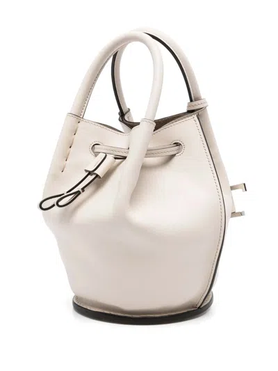 Tod's Mini Leather Bucket Bag In White