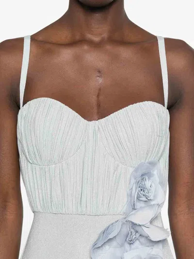 Elisabetta Franchi Flower-embroidery Lurex Gown