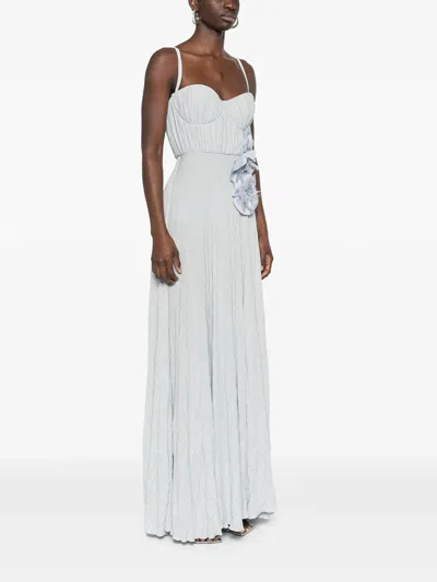 Elisabetta Franchi Flower-embroidery Lurex Gown