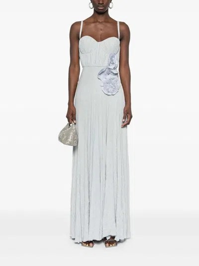 Elisabetta Franchi Flower-embroidery Lurex Gown
