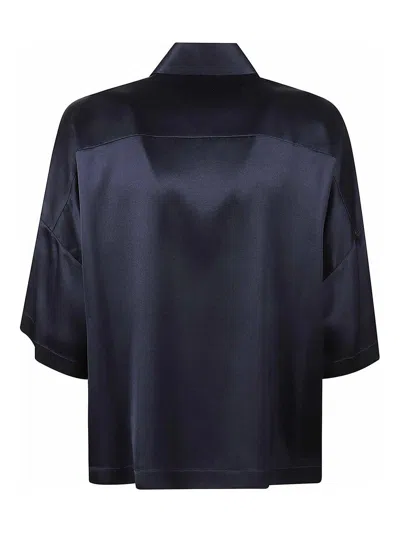 Her Silk Blend Shirt In Blue