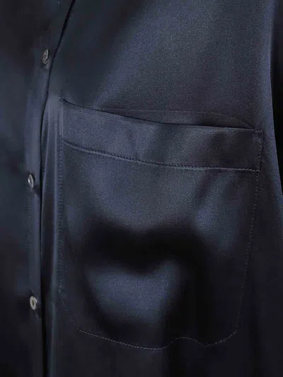 Her Silk Blend Shirt In Blue