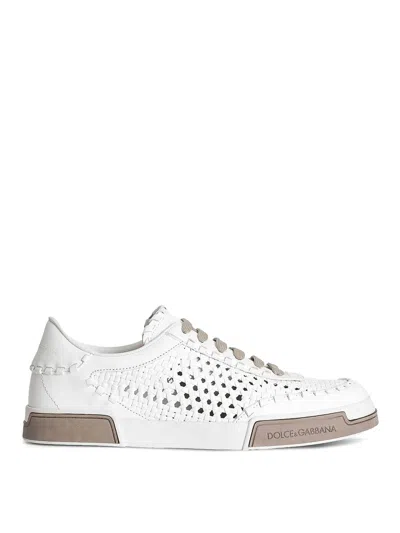 Dolce & Gabbana Sneaker Portofino Yacht White In Animal Print