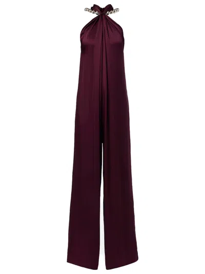 Stella Mccartney Sleeveless Jumpsuit In Burgundy