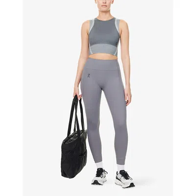 On Gray Studio Knit Crop Sport Top