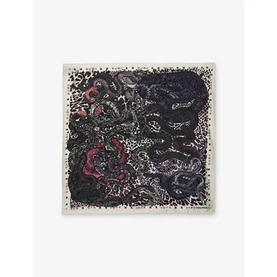 Zadig & Voltaire Womens Burgundy Debbie Snake-print Viscose And Silk-blend Scarf