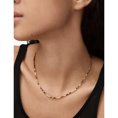 Monica Vinader Womens Brown Delphi Gemstone 18ct Yellow Gold Vermeil And Tiger Eyes Beaded Necklac In Brown