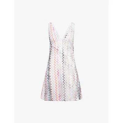 Missoni Knit Cover-up Mini Dress In White