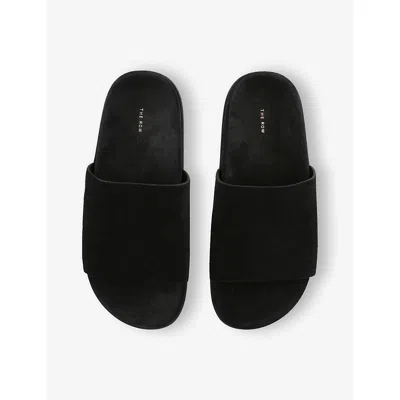 The Row Hugh Suede Sandals In Black