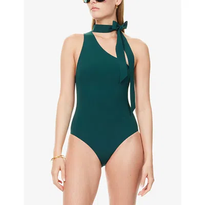 Zimmermann Womens Dark Teal Cascadian One-shoulder One-piece Swimsuit