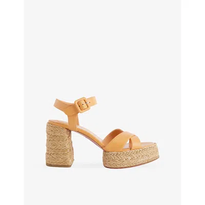 Christian Louboutin Womens Giraffe Calakala 85 Leather Heeled Espadrilles Eur 40 / 7 Uk