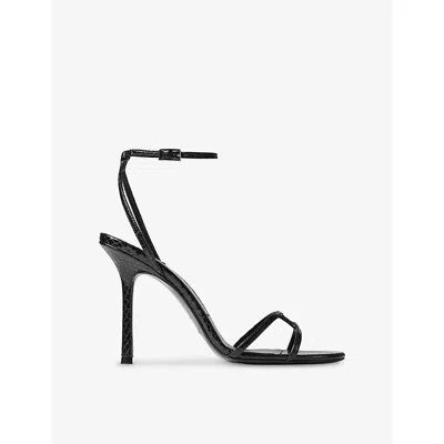 Jimmy Choo Strappy Leo 100 Stiletto Heel Sandals In Black