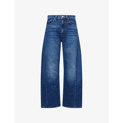 Mother The Half Pipe Flood Two-tone High-rise Barrel-leg Jeans