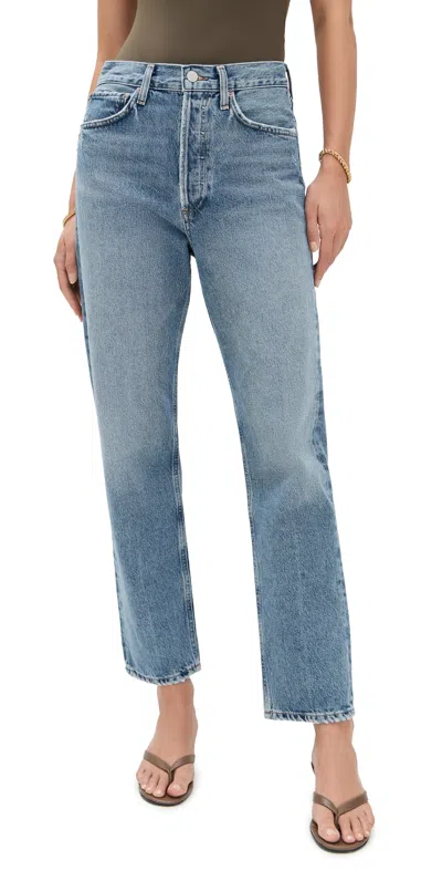 Agolde 90's Crop Mid Rise Straight Jeans In Shrine