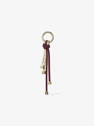 Michael Kors Gold-tone And Speckled Cord Bag Charm In Red