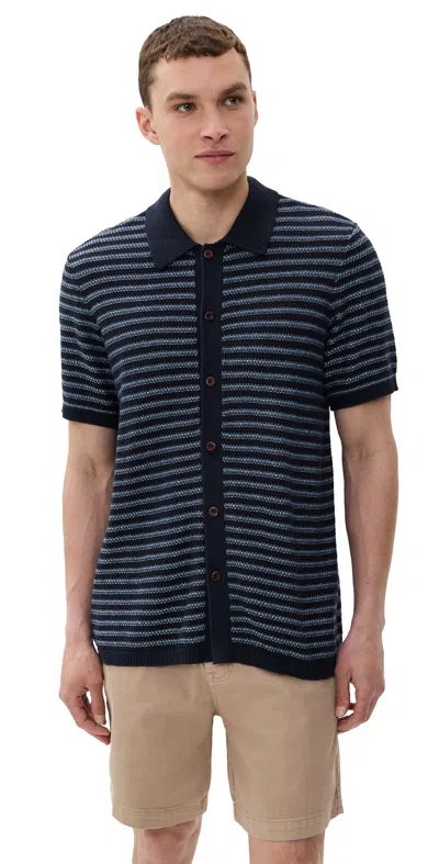 Faherty Ss Sweater Shirt Northern Depths Stripe