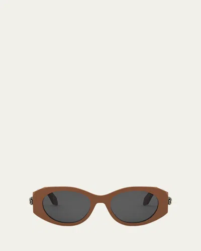 Bvlgari Serpenti Oval Sunglasses In Brown