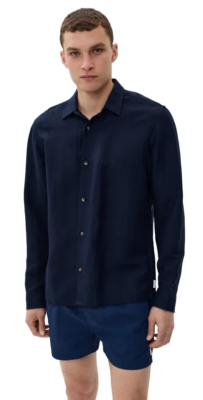 Auto-reply™ Andrew Linen Shirt Abyss In Multi