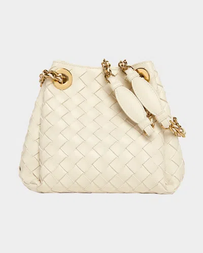 Bottega Veneta Small Parachute Leather Shoulder Bag In Gray