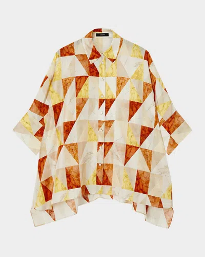 Joseph Womens Sundown Combo Arcole Marble-print Silk Shirt In Multi