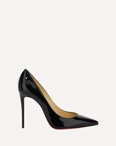 Christian Louboutin Pointed-toe Patent Leather Pumps With Signature Red Sole In Black