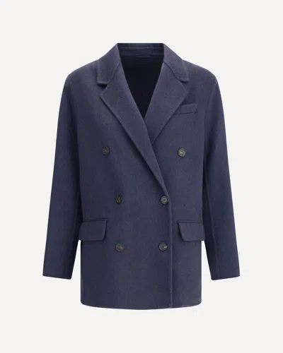 Brunello Cucinelli Caban Jacket In Blue