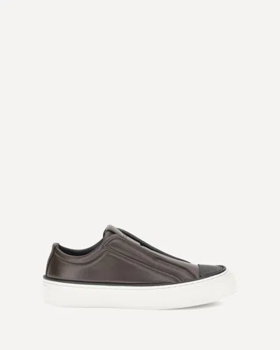 Brunello Cucinelli Slip-on Sneakers Iconic Jewels In Brown