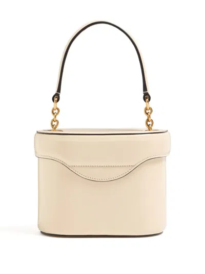 Valentino Garavani Ivory Leather Vlogo Signature Bucket Bag In Neutral