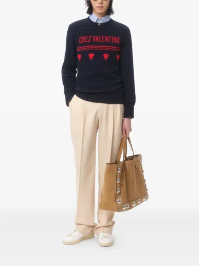 Valentino Wool Sweater Heart Motif