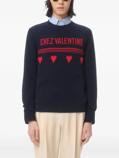 Valentino Wool Sweater Heart Motif