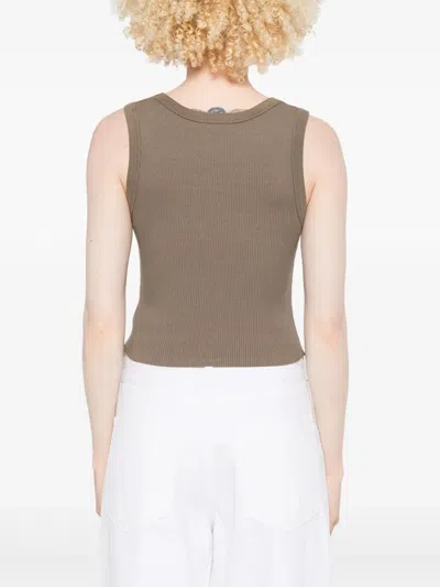 Agolde Ribbed Tank Top In Brown