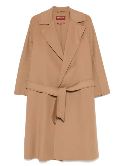 Max Mara Studio Cles Coat In Brown