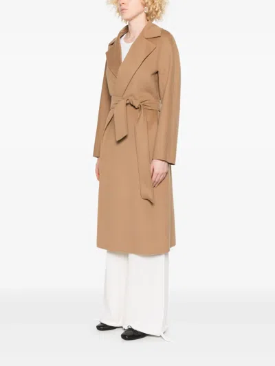 Max Mara Studio Cles Coat In Brown