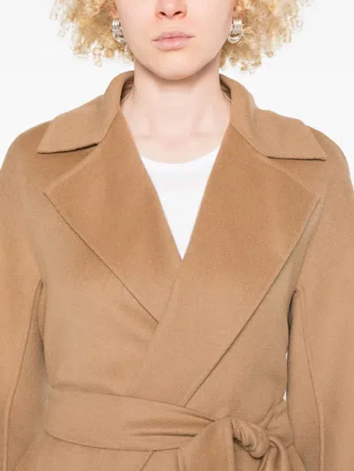 Max Mara Studio Cles Coat In Brown