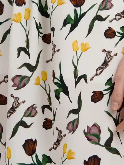 Marni Floral Print Ruffle Hem Midi Skirt In Multi