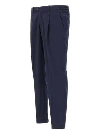 Devore Pleated Trousers In Blue