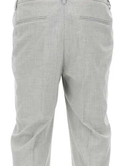Devore Pleated Tailored Trousers In Gray