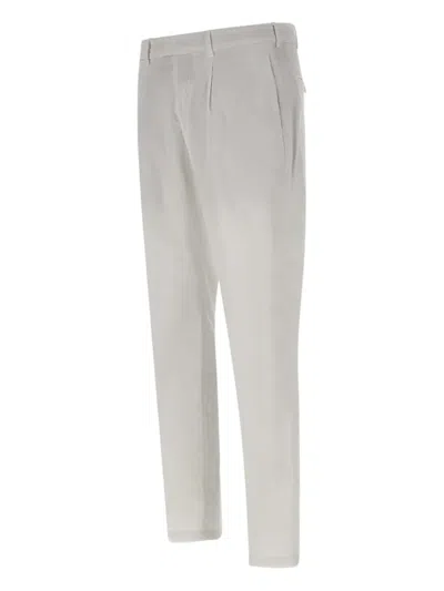 Devore Pleated Tailored Trousers In White