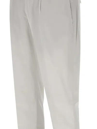 Devore Pleated Tailored Trousers In White