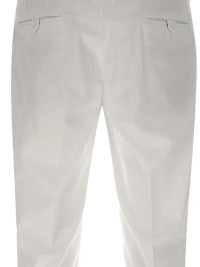 Devore Pleated Tailored Trousers In White