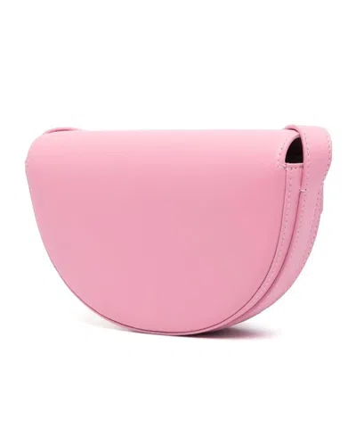 Patou Curved Shape Leather Bag With Adjustable Strap