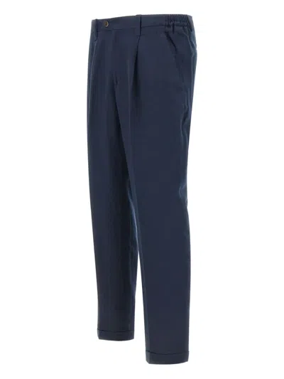 Devore Tailored Pleated Trousers In Black