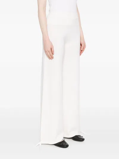 Max Mara Virgin Wool Trousers In White