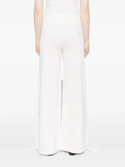Max Mara Virgin Wool Trousers In White
