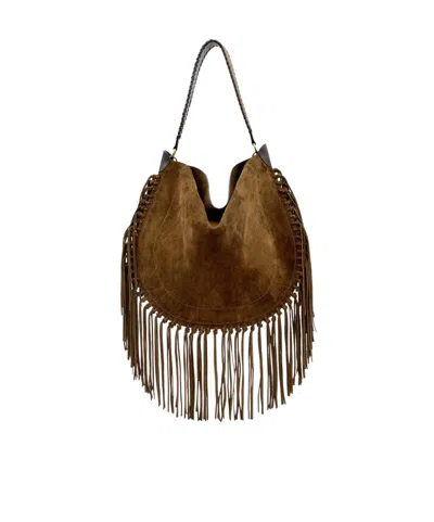 Isabel Marant Oskan Hobo Soft Shoulder Bag In Brown Suede