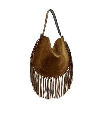 Isabel Marant Oskan Hobo Soft Shoulder Bag In Brown Suede