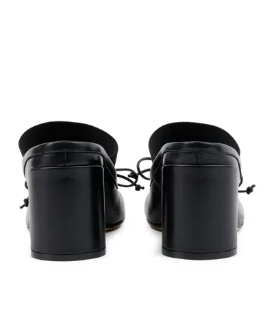 Mm6 Maison Margiela Anatomical Black Goat Leather Sandals With Bow Detail