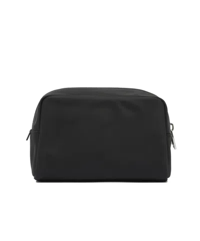 Tory Burch Virginia Logo Plaque Toiletry Bag In Black