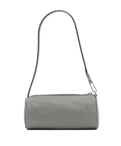 Tory Burch Virginia Cylinder Bag With Double-t Plaque In Gray